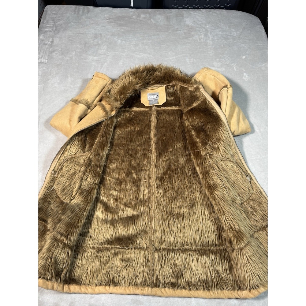 Vintage Rave Penny Lane Coat Women's Size XL Tan Suede Patchwork Faux Fur Y2K - Picture 4 of 7